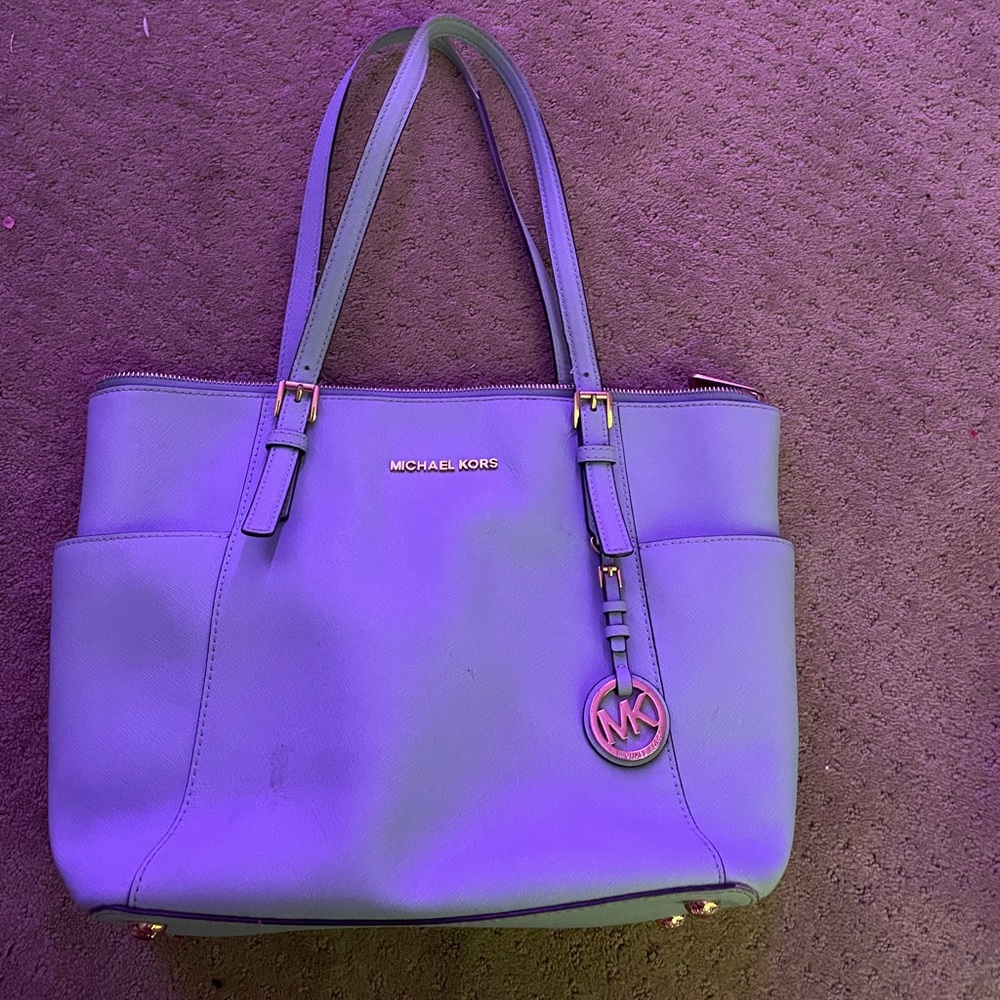 baby blue michael kors purse